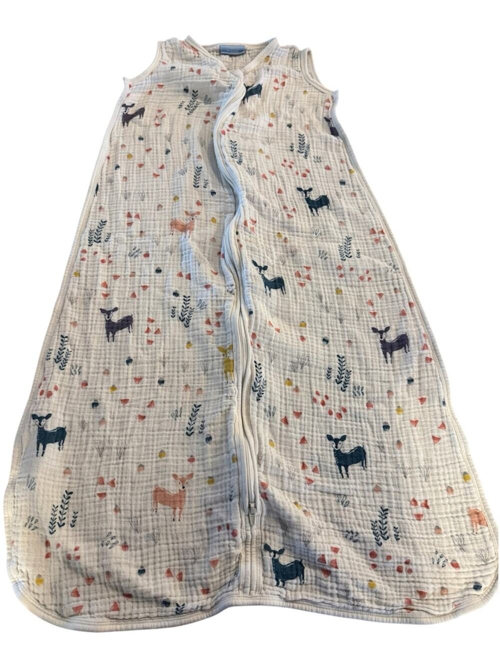 1st Laugh Organic Cotton Muslin Sleep Sack Deer Print Baby Wearable Blanket